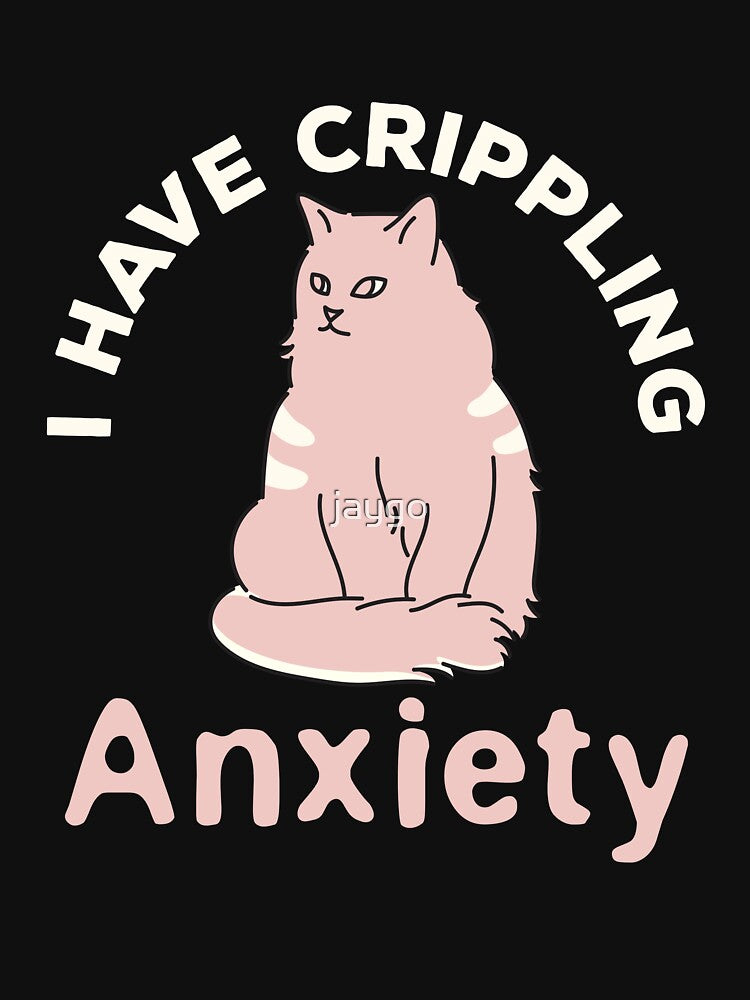I Have Crippling Anxiety Pastel Goth Cat by jaygo
