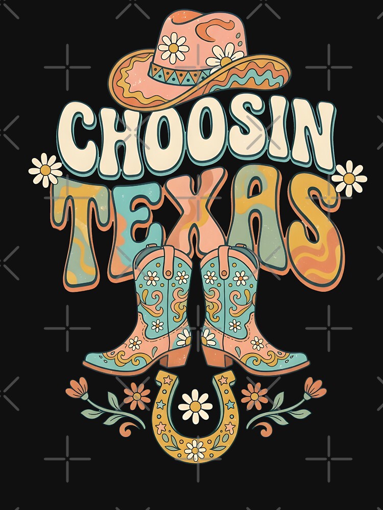 Choosin Texas Groovy Cowgirl Boot Hat Horseshoe by MTRBSK11