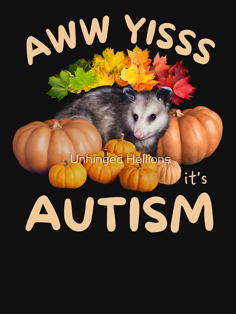 Aw Yiss It’s Autism Funny Autistic Opossum Autumn by Unhinged Hellions