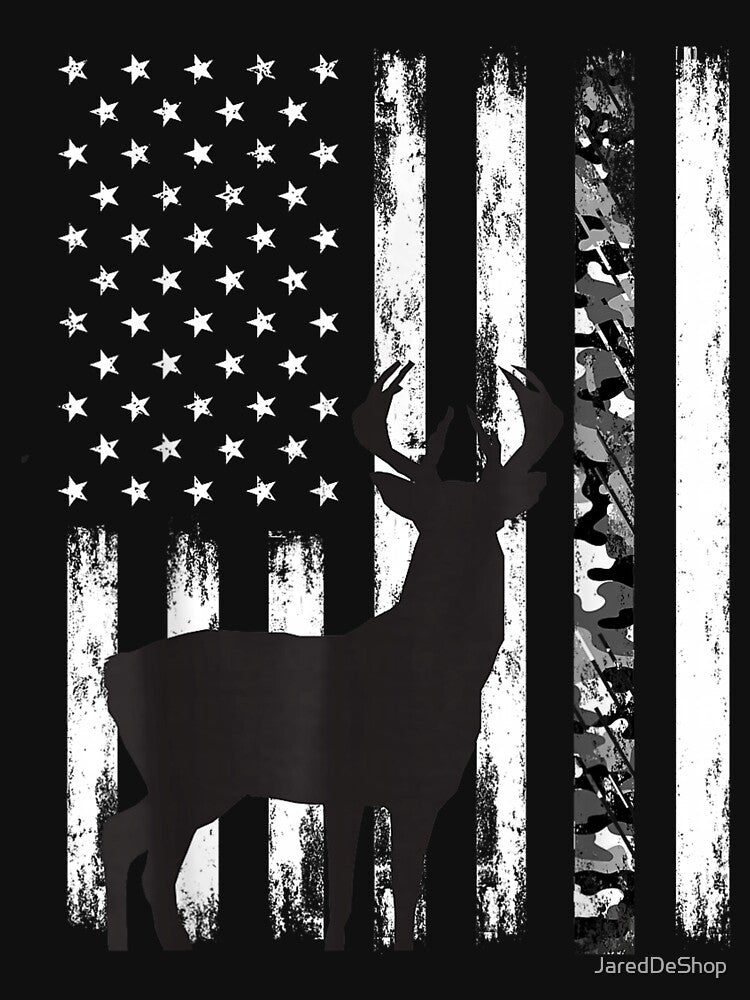 Deer Hunting Hunter Camo USA American Flag Patriotic Graphic by JaredDeShop