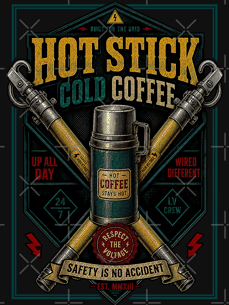 Hot Stick Cold Coffee - powerline worker by RoyalOrderGallery