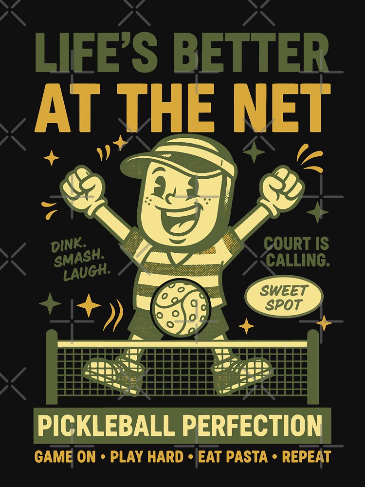 Pickleball Lifes Better At The Net Funny Player by LuminOrb