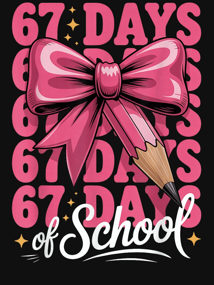 67 Days of School Girls Coquette Bow 67th Day of School by tarikusa02