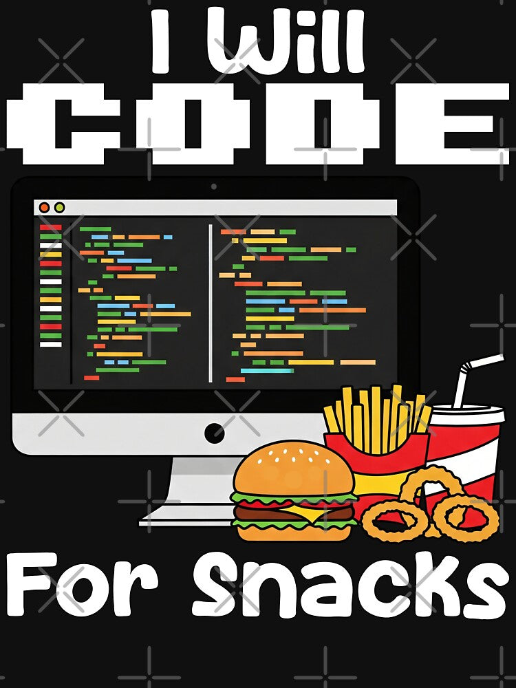 I WILL CODE FOR SNACKS - PROGRAMMER GIFT by KEF Custom