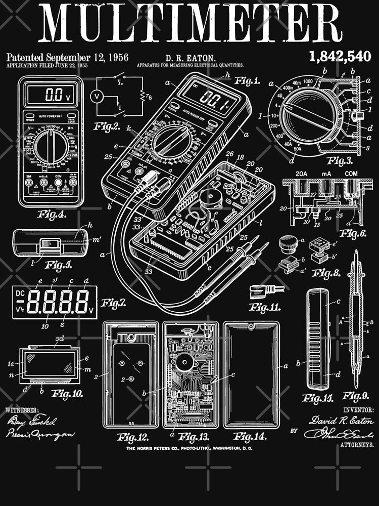 Electrician Electrical Worker Multimeter Tool Vintage Patent by GrandeDuc