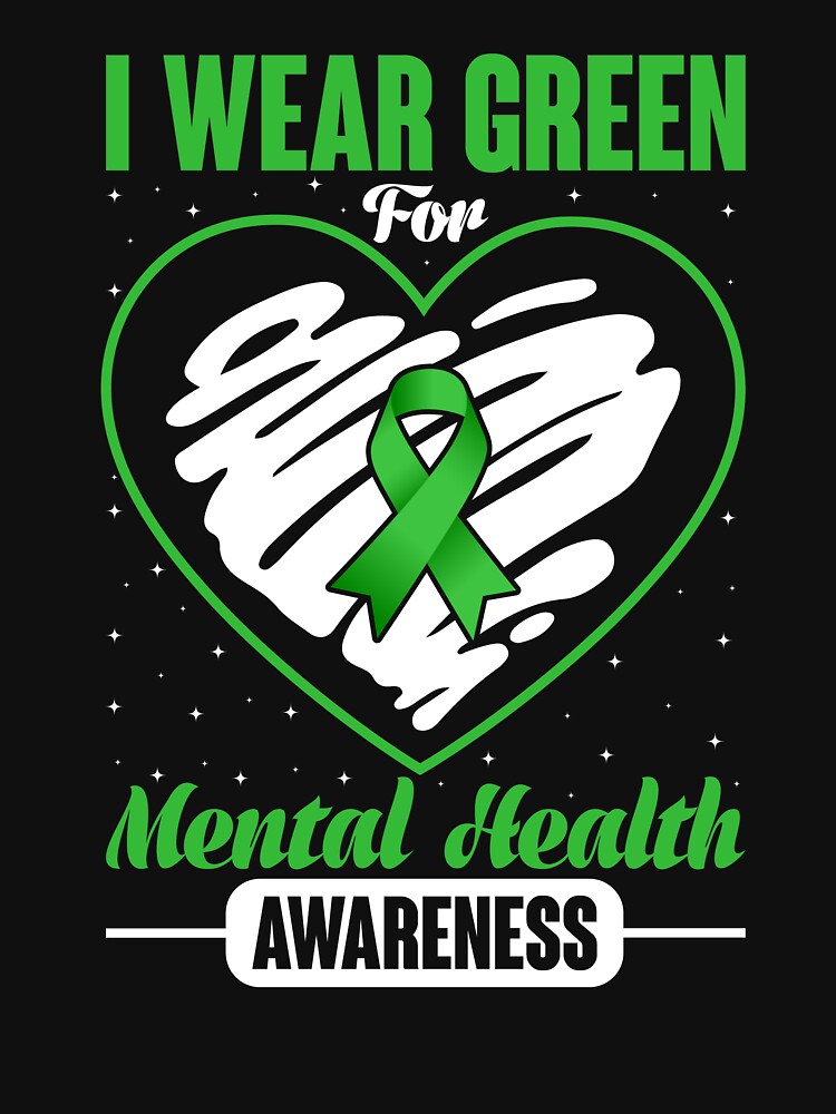 Green Ribbon Wear Green For Mental Health Awareness Vintage by roboartpixel