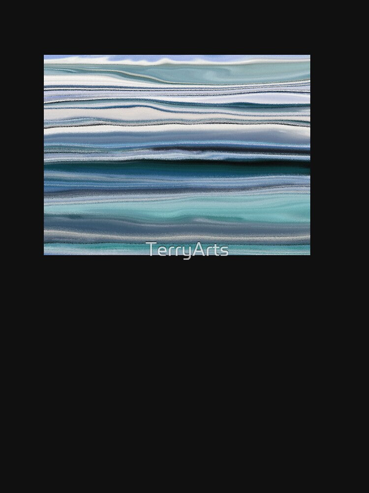 Abstract Ocean Horizontal Lines Coastal Style Décor Beachy Vibes Art 17 of 20 by Beachy