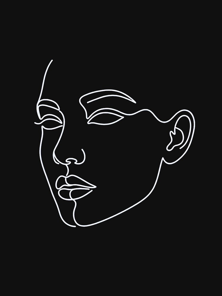 Minimal Line Art Face by Stickersdevelop