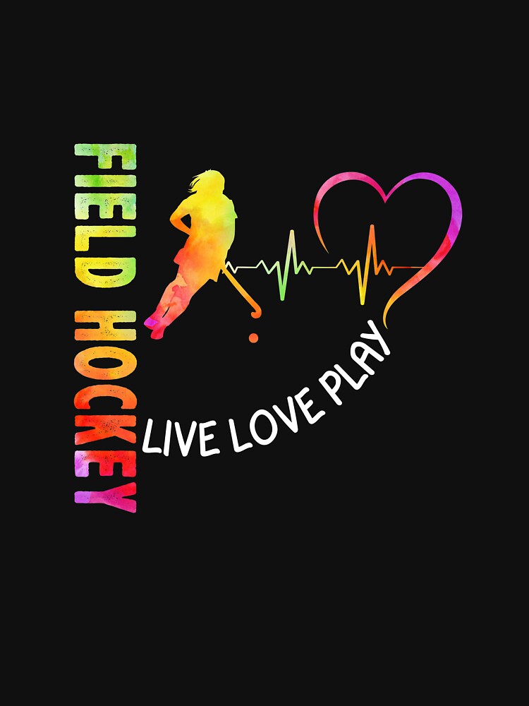 Live Love Field Hockey Watercolor Art by Landesign
