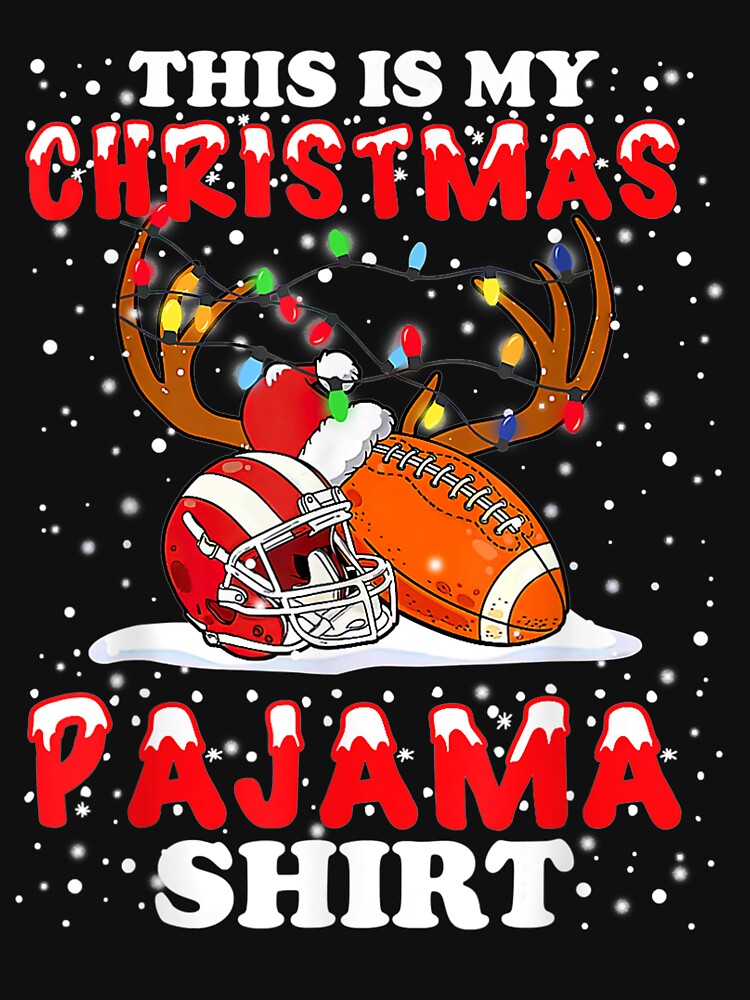 This Is My Christmas Pajama Shirt Football Christmas Light by Flamingo92