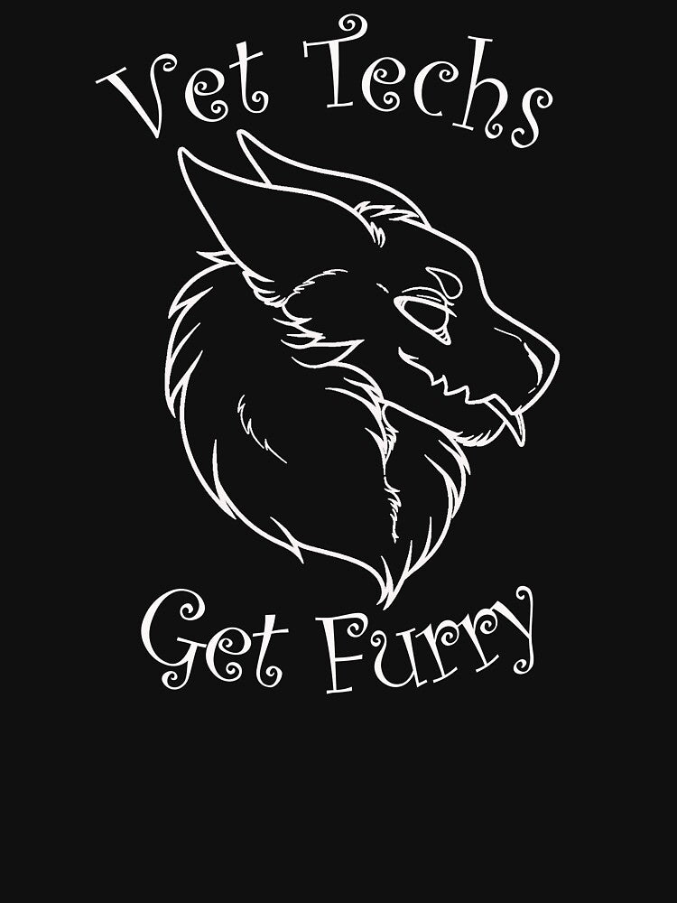 Vet Techs Get Furry T-Shirt Black by KevTees