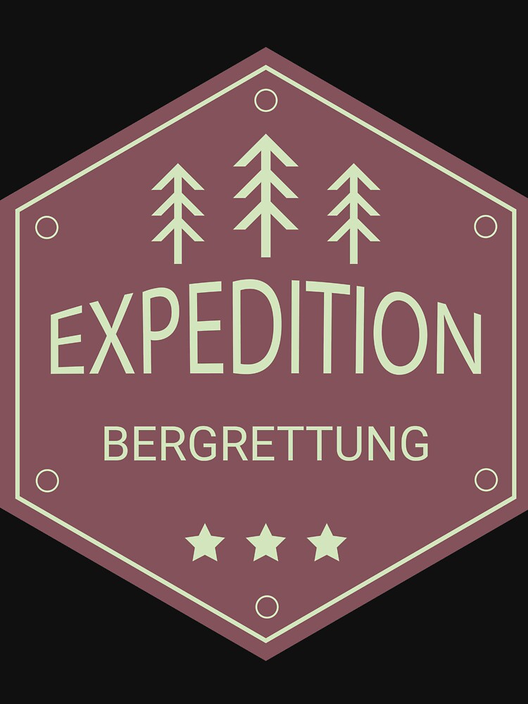 Expedition | Mountain Rescue | German hiking | Black hiking t-shirt by Ainbowz-Artwork