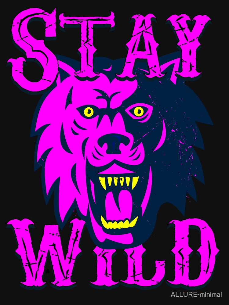 Stay Wild Club Ben Azelart Merch - angry wolf - energetic pink color by ALLURE-minimal