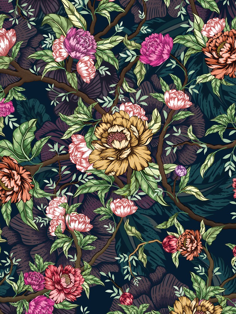 hand drawn modern flower pattern by vidyaroul