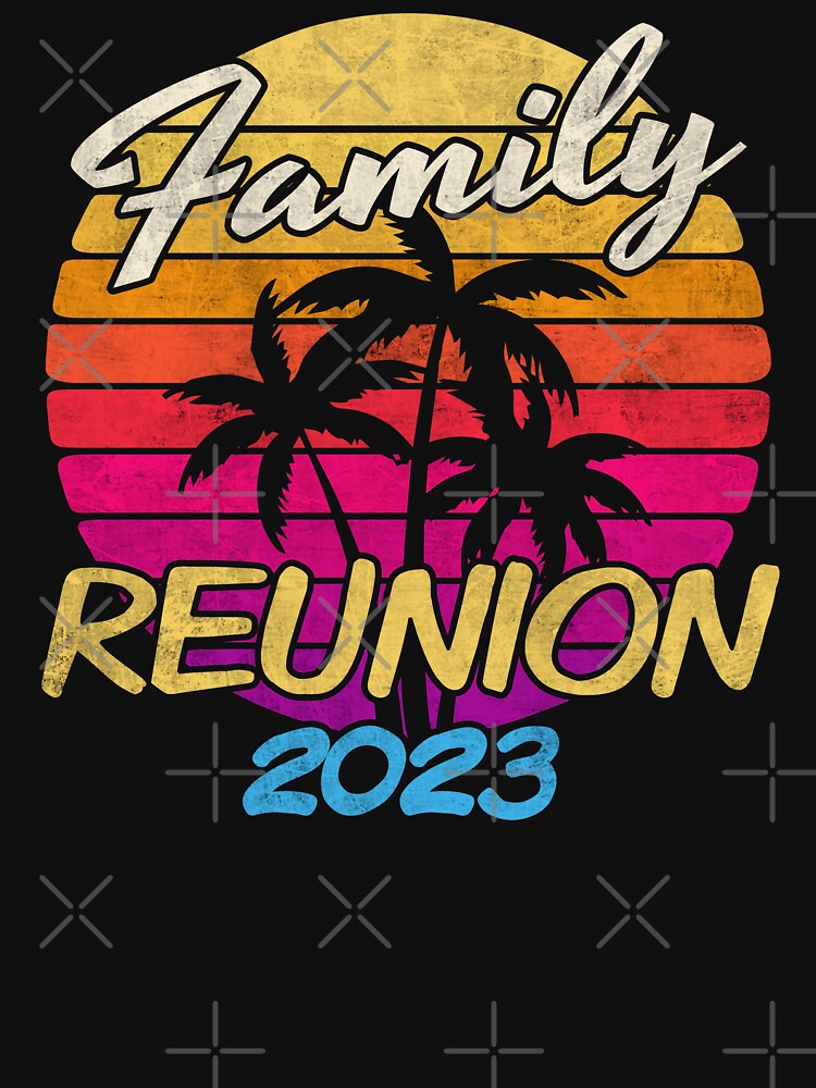 Family Reunion 2023 Matching family Vacation Retro Sunset Palm Trees by alenaz