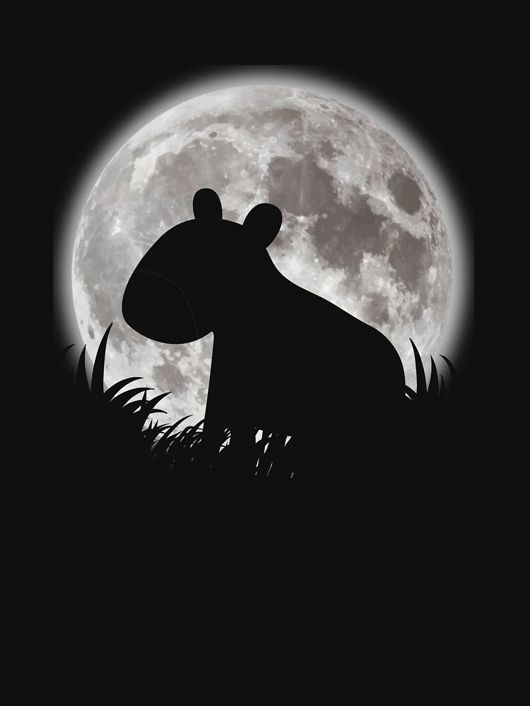 Capybara Moon Animal Lover Lunar Full Moon Capybara Gear by DynamicDesign