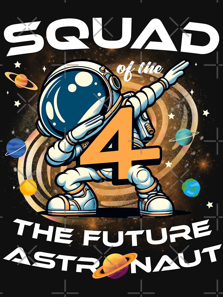 Squad Of The Birthday Boy 4 Years Future Astronaut Theme by Jungle Hub