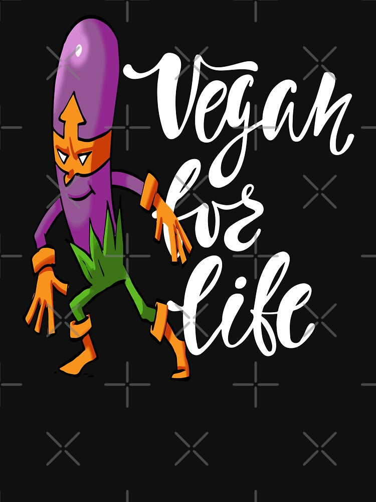 Vegan for Life Purple Eggplant Foodietoon Superhero Aubergine Brinjal by ProjectX23