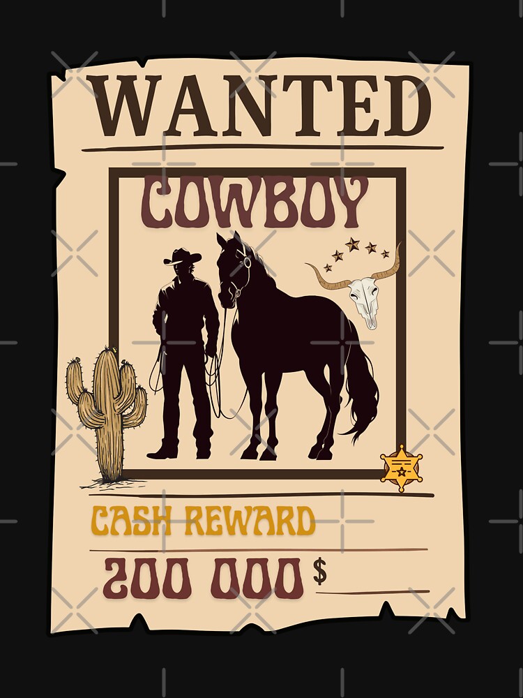 Wanted Cowboy – Vintage Western Outlaw Poster by lbyassir