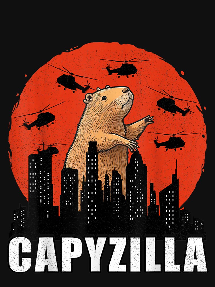 Capybara Shirt Funny Capybara Rodent Capyzilla Funny Art for Men Women Kids , Capybara Gift Lover by DZIRI NAJAT