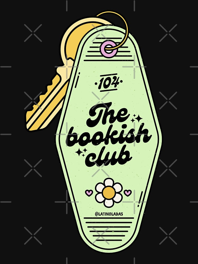 The Bookish Club / Retro Motel Keychain Acid Green Trendy Bibliophile Merch Cute Kindle Decor Booktoker Reading Lover Quotes Slow Burn Tbr by Latinoladas