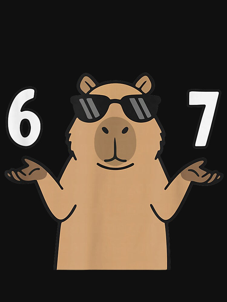 67 Meme Capybara Shirt 6 7 Hand Gesture Kids Slang Six Seven Art for Men Women Kids , Capybara Gift Lover by DZIRI NAJAT