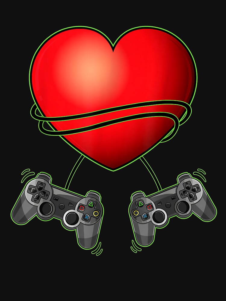 Valentine's Day Video Game Controller Heart Gamer Gift by lolahomya