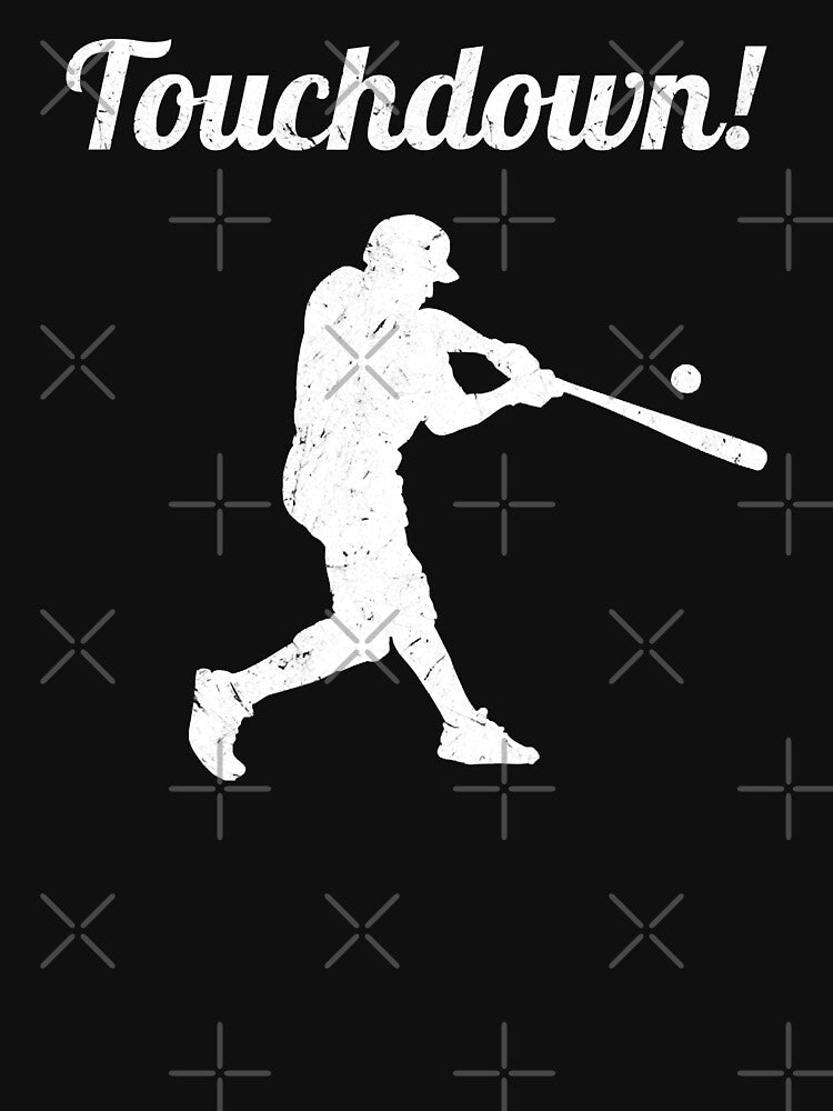 Touchdown Baseball Vintage Retro Baseball Player Gift by MichelSorour