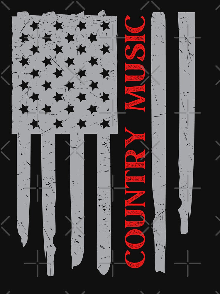 Country Music American Flag For Country Music Lover And Country Singers - I Love Country Music by Funwithmusic
