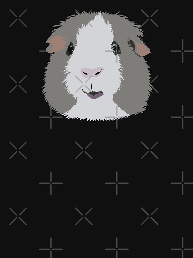 Jett the Grey and White Guinea Pig by KCPetPortraits