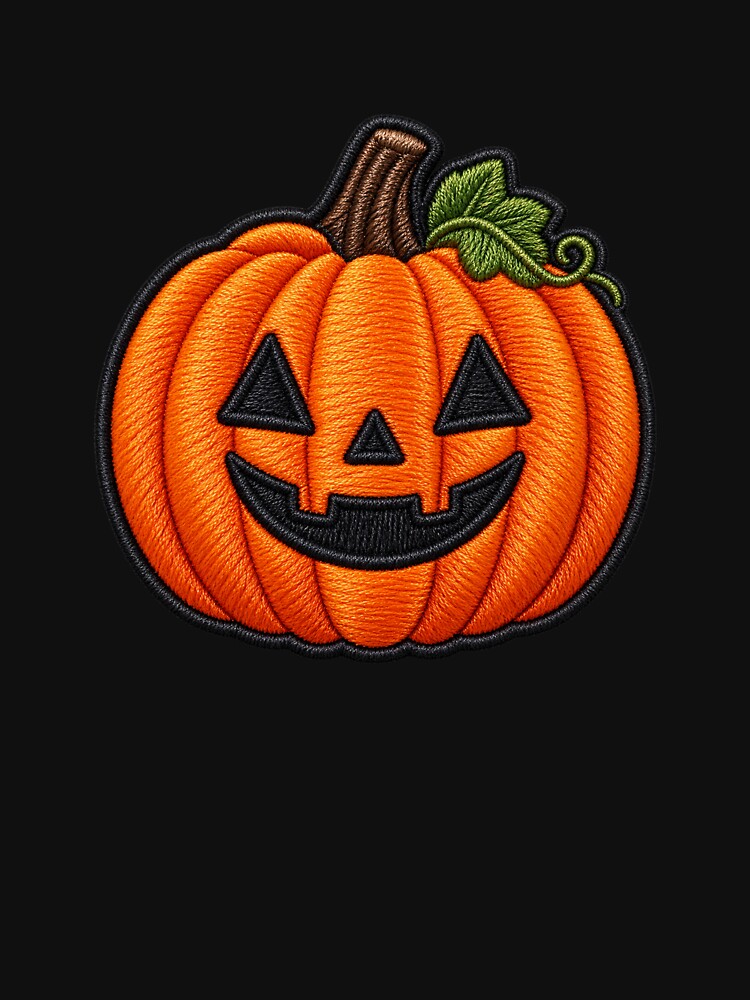 Cute Halloween Pumpkin Embroidered Patch Sticker Spooky Gift by ArcanePrintsxo