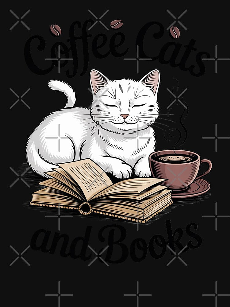 Coffee Cats and Book Reader Book Lovers Librarian Bookworm by August4Laughs25