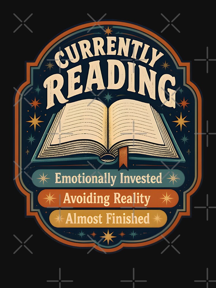 Currently Reading Vintage Book Lover Retro Label by DESIGNNOUR
