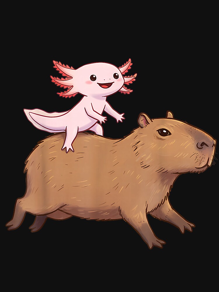 Funny Kawaii Axolotl and Capybara Lover Kids Girls Men Women Art for Men Women Kids , Capybara Gift Lover by DZIRI NAJAT