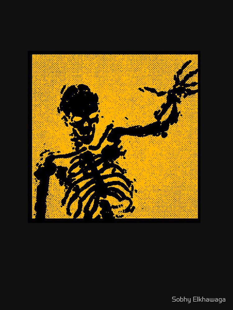 vintage skeleton poster design T-shirt by Sobhy Elkhawaga