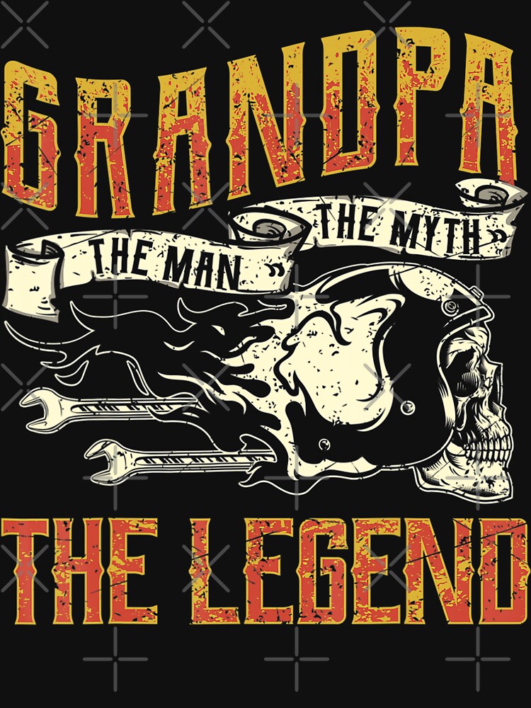 Biker Grandpa Motorcycle Legend Pops T-Shirt by thesmokeydogs