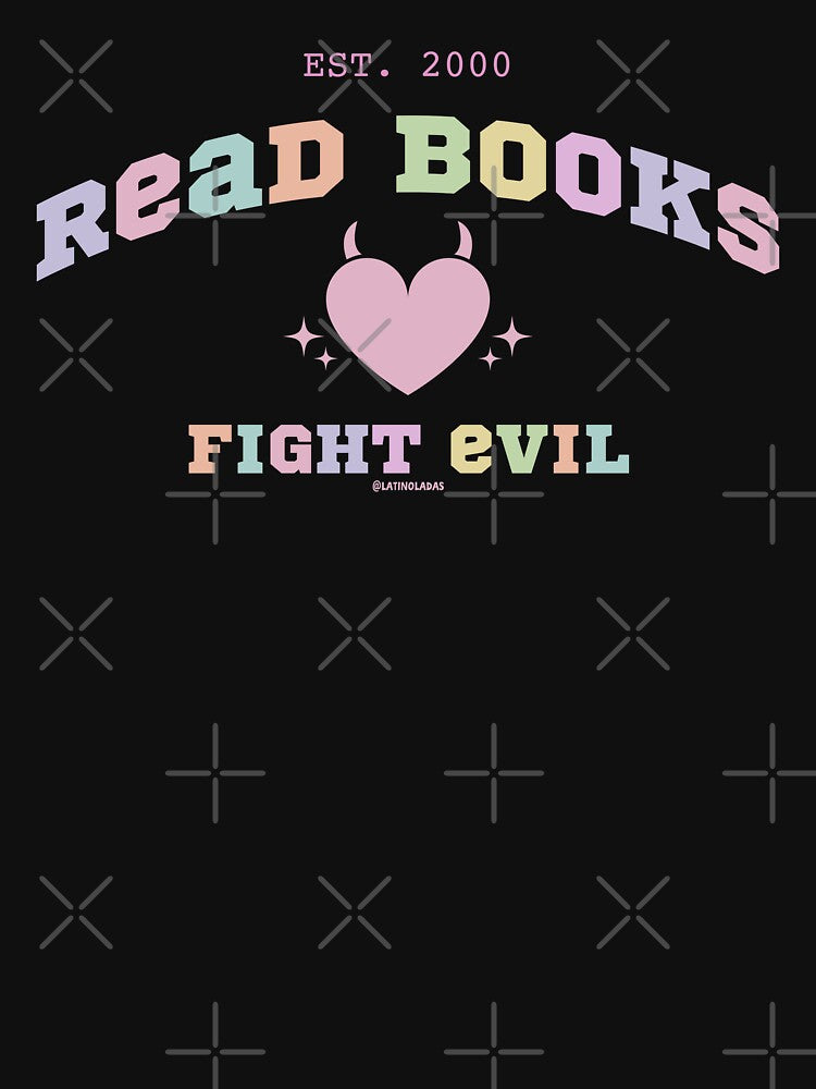 Read Books Fight Evil / Pastel Colors Cute Devil Heart Bookworm Aesthetic Bookish Quote For Kindle Lovers Tbr by Latinoladas