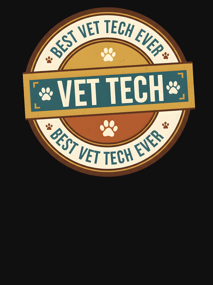 Best Vet Tech Ever Retro Badge | Veterinary Technician Gift by CottonFirst