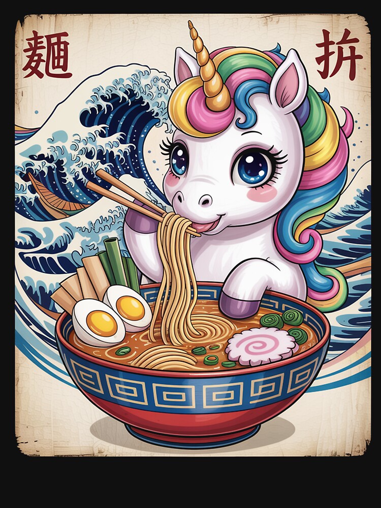 Kawaii Unicorn Ramen Noodle by Elenasriveras