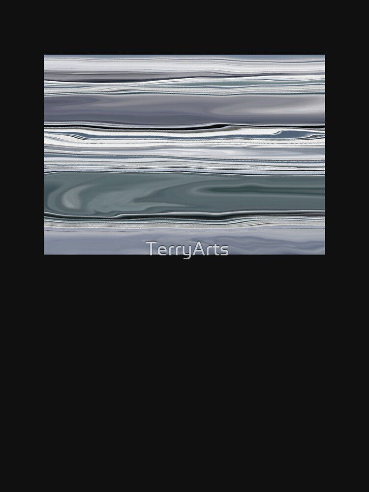 Ocean Abstract Horizontal Stripes Beachy Vibes Beach House Décor Art 11 of 20 by Beachy