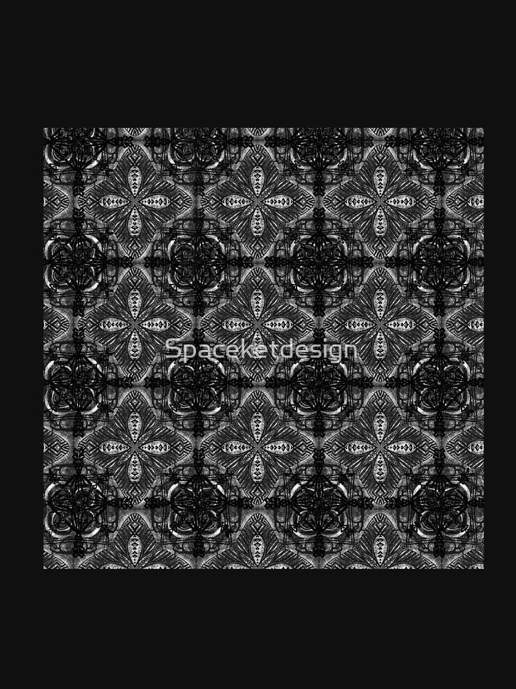 Pattern space chain design black-white geometric mandala by Spaceketdesign