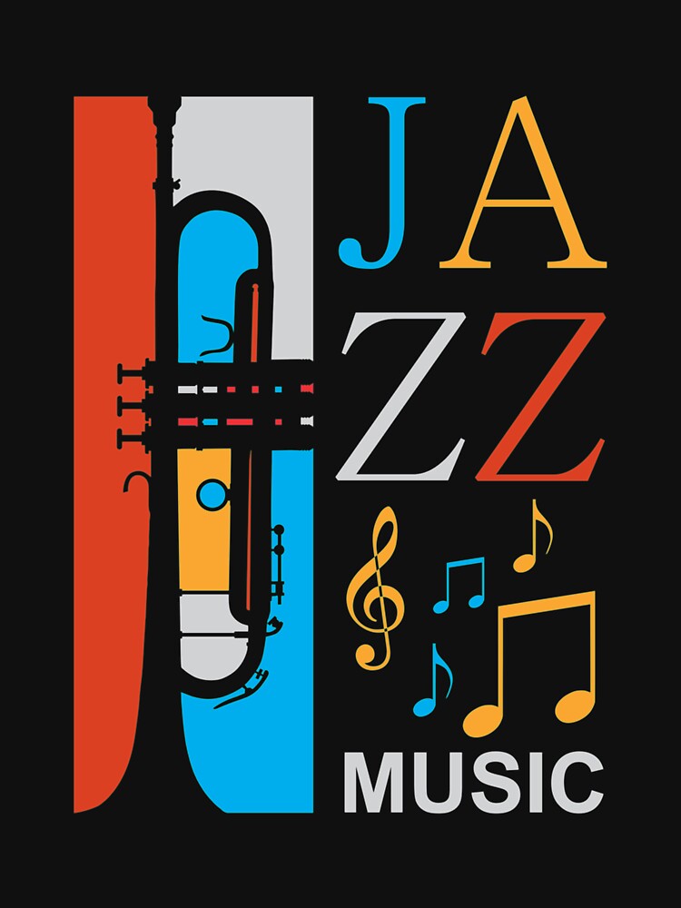 Jazz Music Player apparel Trumpet Retro Vintage apparel 70s by sara4ly