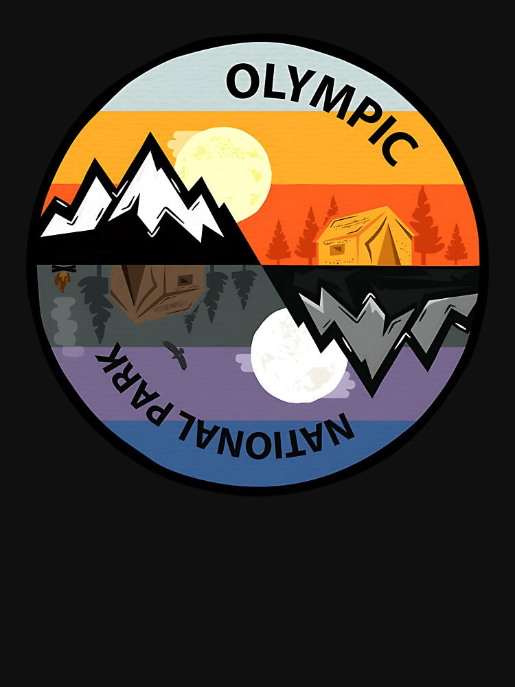 Retro Vintage Olympic National Park Souvenir by Duncidi