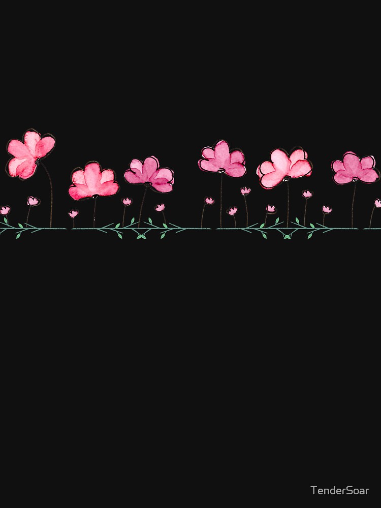 Hand drawn pink flowers by TenderSoar