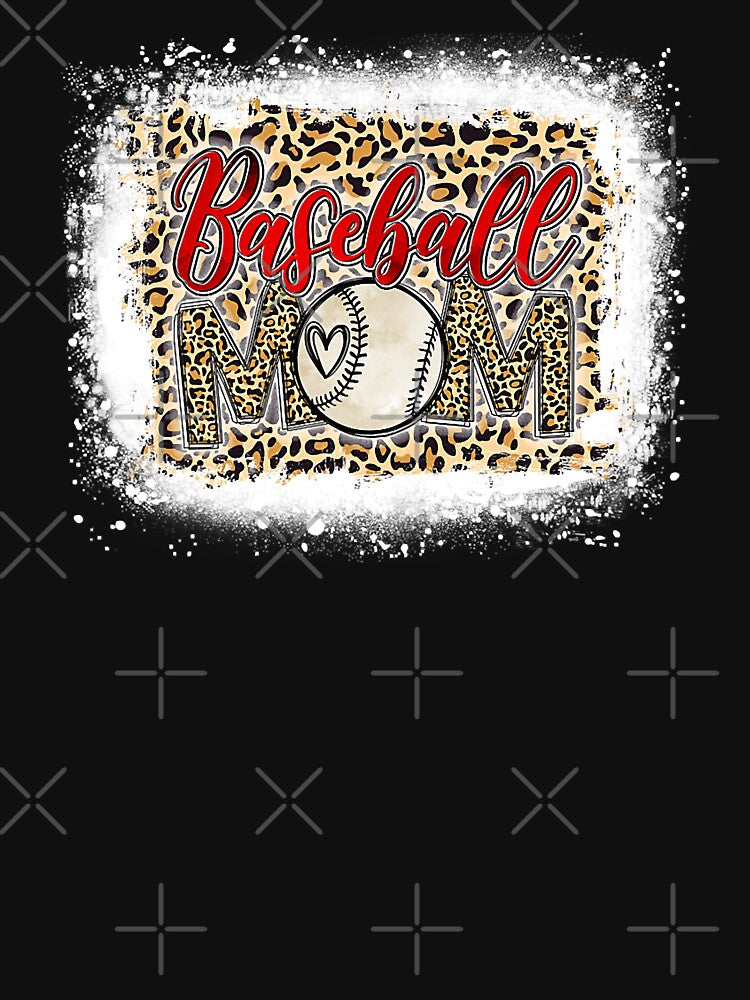 Bleached Softball Baseball Mom Leopard Mother's Day by MichelSorour