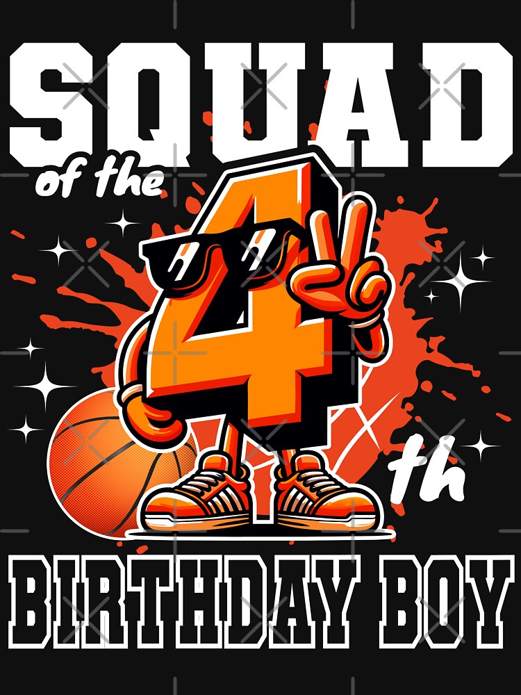 Squad Of The Birthday Boy 4th Basketball Family B-day Theme by Jungle Hub