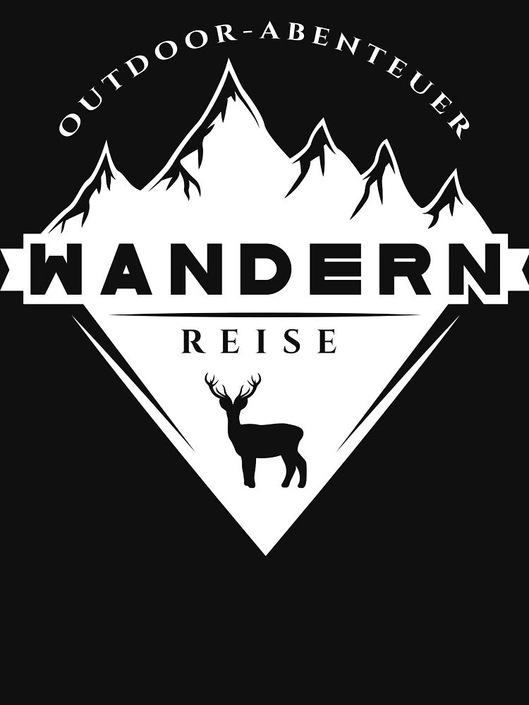 Outdoor adventure | Hiking trip | German hiking | black hiking t-shirt by Ainbowz-Artwork