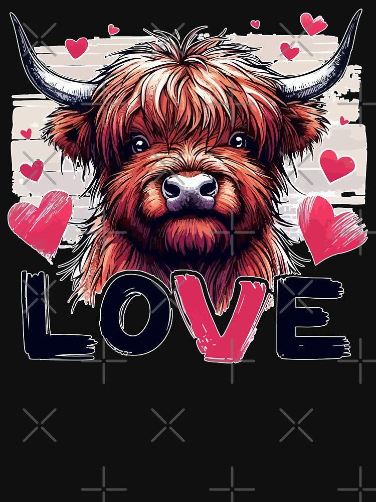 Love Highland Cow Valentines Day by TomFrontierArt