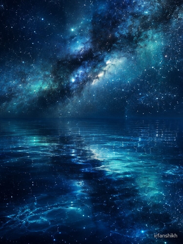 Galaxy Reflection Underwater Dark Ocean Art by irfanshikh