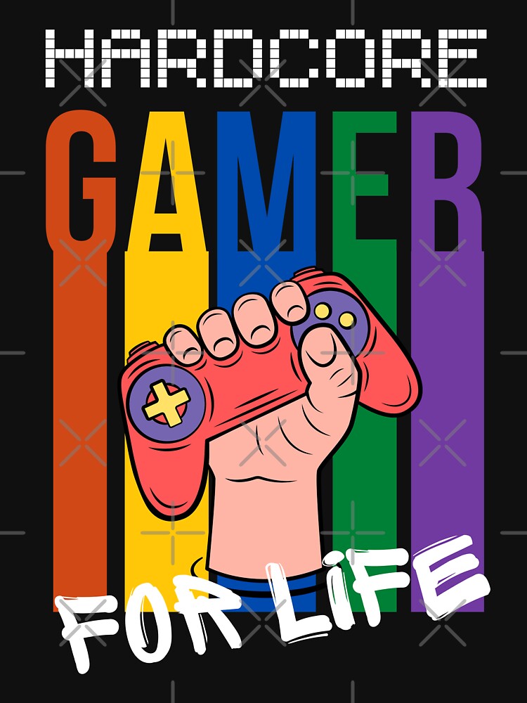 Hardcore Gamer For Life Video Gamer Geek by NNDraw